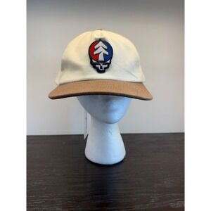 Grateful Dead Huckberry Steal Your Face Tree Snapback Hat Cream Brown NWT